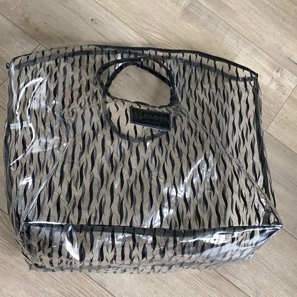 Sephora Handbags - Clear vinyl SEPHORA beach tote bag rare black